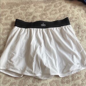 ALO Yoga White Skirt with Black Waistband
